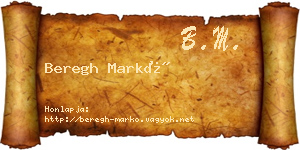 Beregh Markó névjegykártya